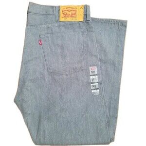Levis 501 Shrink To Fit Button Fly Jeans Color Silver Gray 42 x 32 Casual
